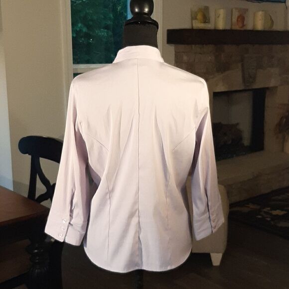 DCC Missy Purple Easy Care Stretch Quarter Sleeve Button Down - Picture 4 of 7